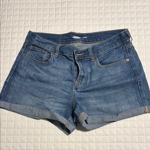 Old Navy Blue Jean Shorts Distressed Mid-Thigh